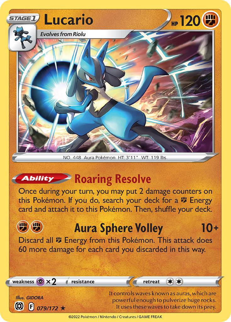 Brilliant Stars Non - Holo Lucario #79/172